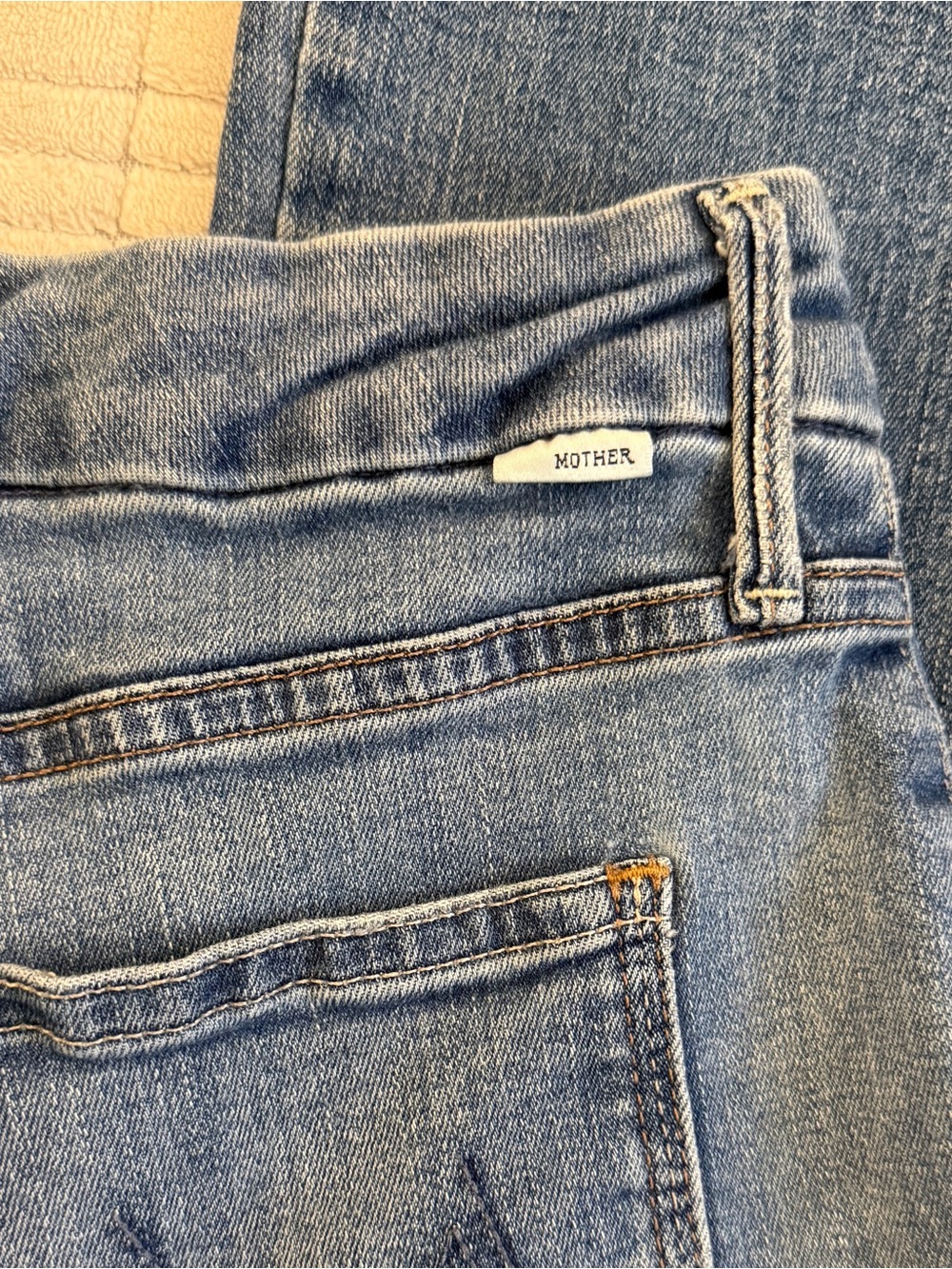 MOTHER Straight Leg Blue Denim Jeans - Picture 5 of 7